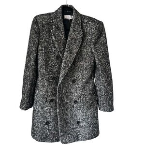 L’Academie Women's Black and Gray Tweed Blazer Size S